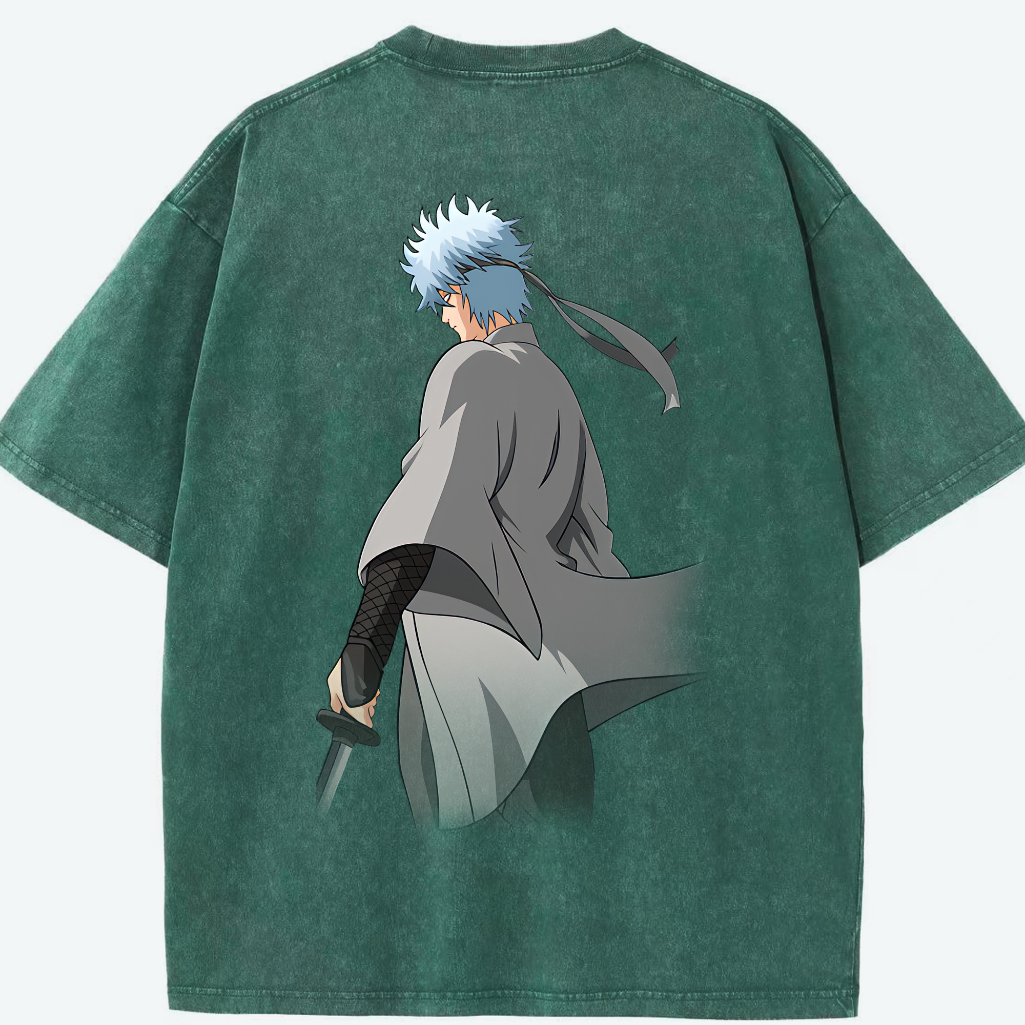 （画像用） ぎんたま 坂田銀時（さかたぎんとき） 神楽 志村新八（しむら しんぱち） GINTAMA Sakata Gintoki Kagura Shimura Shinpachi 綿100% ヴィンテージ風 半袖Tシャツ（背面プリント）